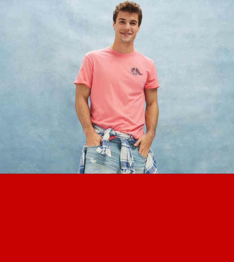 T-shirt American Eagle Pour Homme - Taille S - Occasion Très Bon état (blanc, Bleu, Jaune)